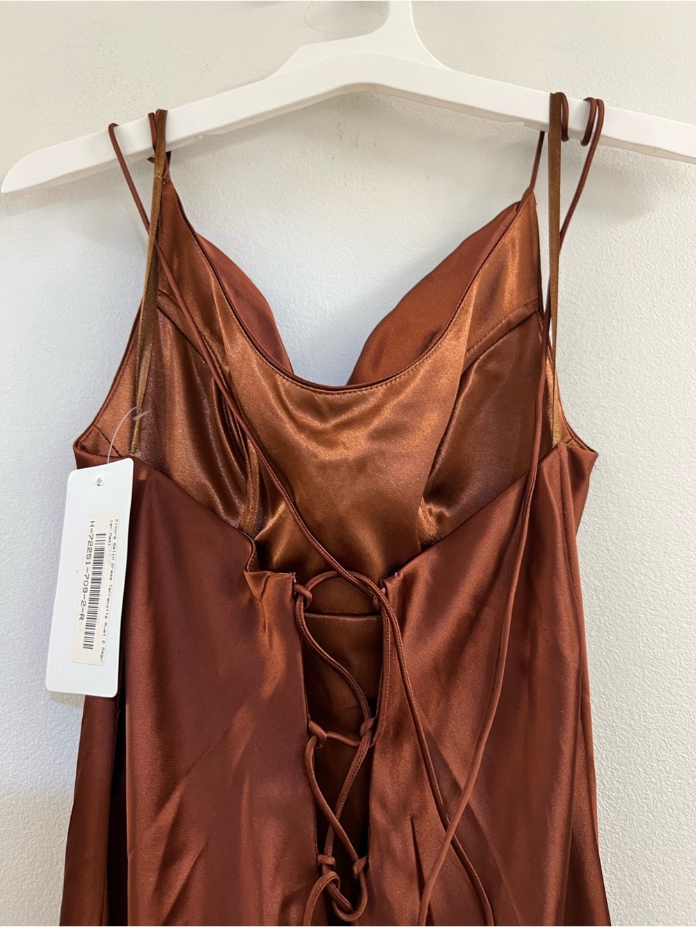 Revelry Satin Kimora in Terracota
Rust Dress - Picture 10 of 16